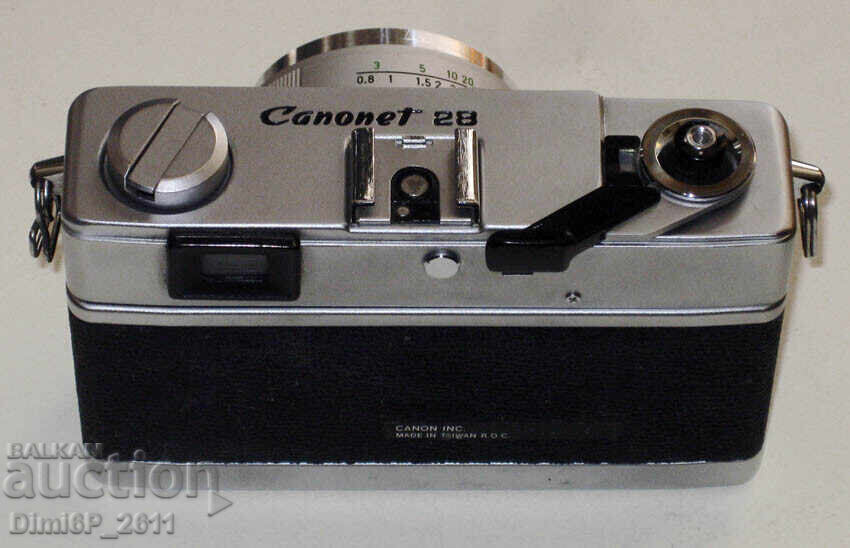 Licitație Aparat foto Canon Canonet 28 cu obiectiv 2.8/40 mm - piese/reparații Licitație Aparat foto Canon Canonet 28 cu obiectiv 2.8/40 mm - piese/reparații