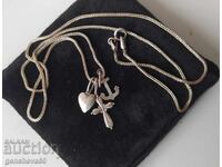 Ασημένιο κολιέ αντίκα Πίστη, Ελπίδα, Αγάπη