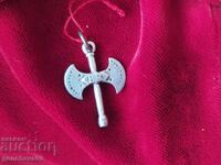 Vintage amulet pendant - silver axe Viking style