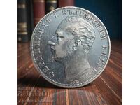 Beautiful Silver 5 Leva from 1894 - No Reserve Price