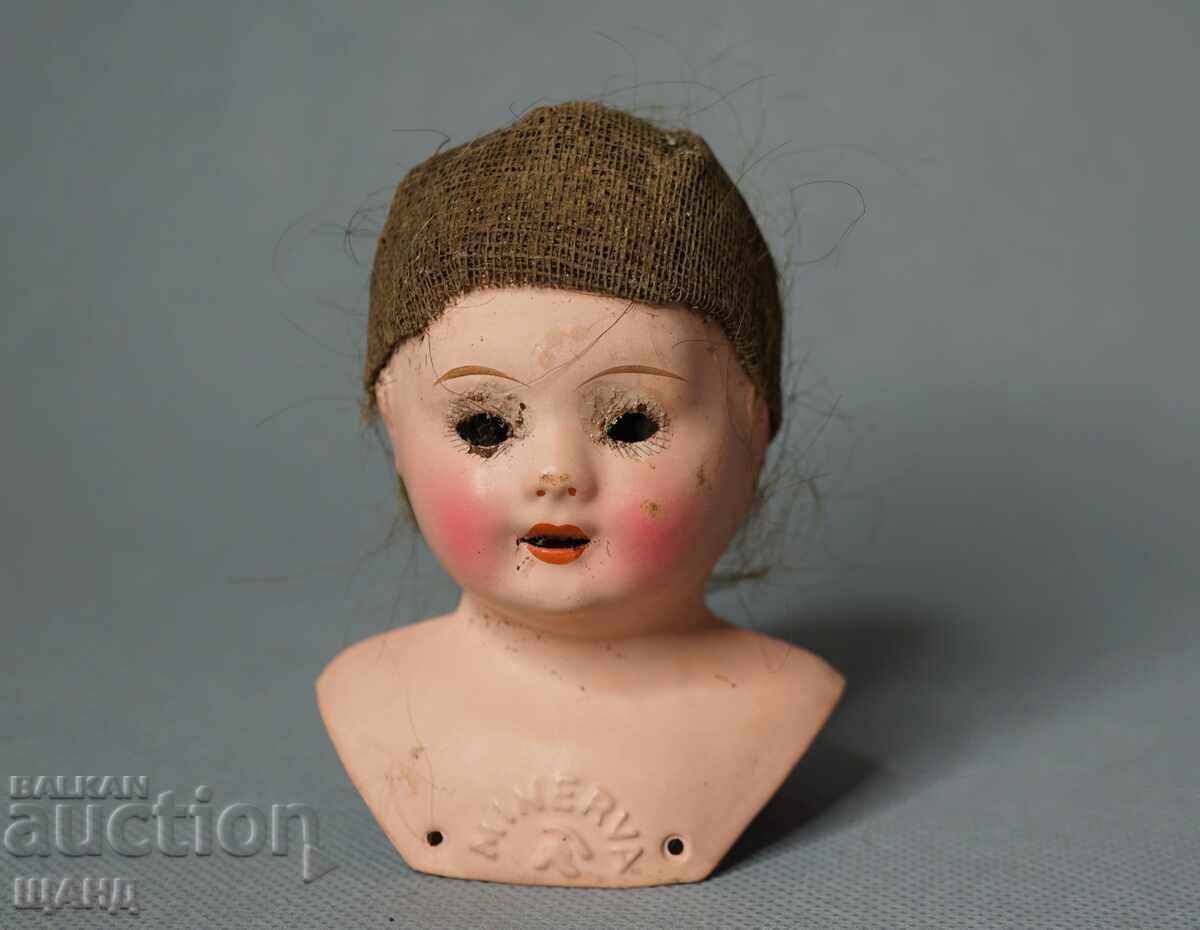 MINERVA Стара Немска играчка кукла глава