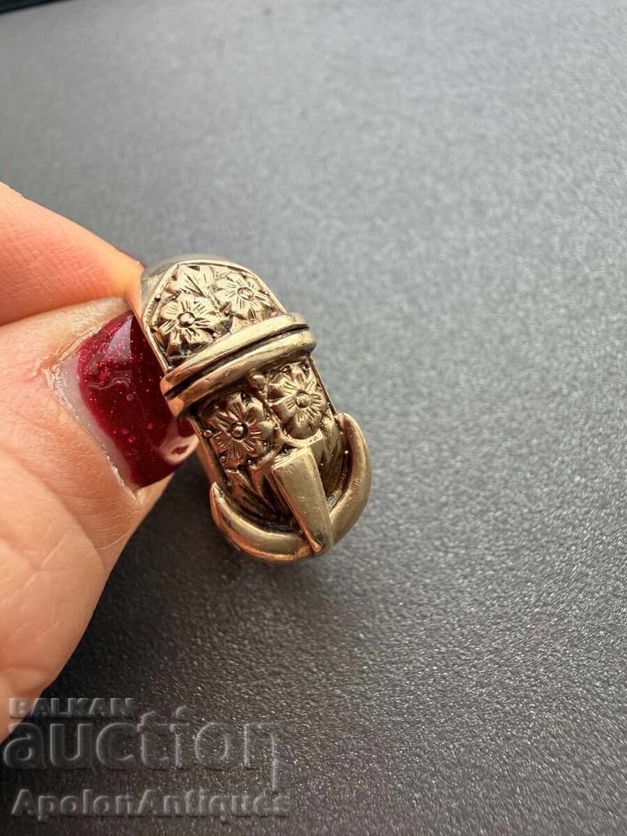 Χρυσό αγγλικό δαχτυλίδι σε σχήμα ζώνης - 7 Χρυσό αγγλικό δαχτυλίδι σε σχήμα ζώνης - 7