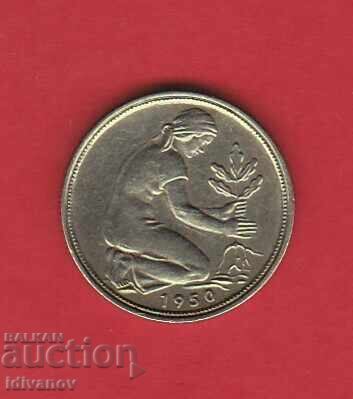 50 pfennig 1950 - F cu preț 4.90 BGN | € 2.51