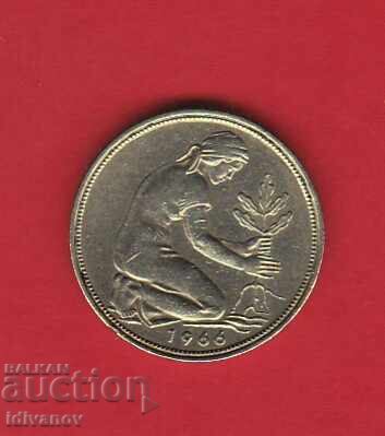 50 pfennig 1966 g. - J cu preț 3.80 BGN | € 1.94