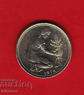 50 pfennig 1974 - G cu preț 3.80 BGN | € 1.94
