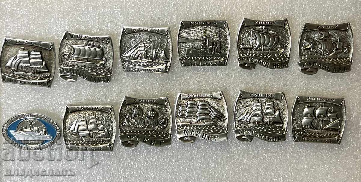 Lot de insigne Nave / Vapoare cu pânze URSS cu preț 39.00 BGN | € 19.94