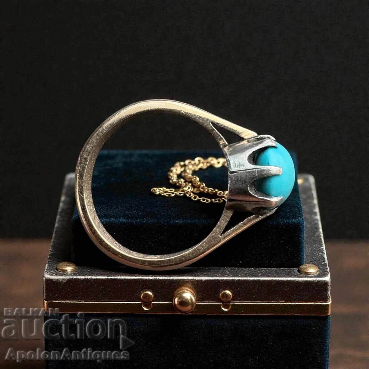 Δημοπρασία Χρυσό δαχτυλίδι με μεγάλο τυρκουάζ - 9 καράτια Δημοπρασία Χρυσό δαχτυλίδι με μεγάλο τυρκουάζ - 9 καράτια