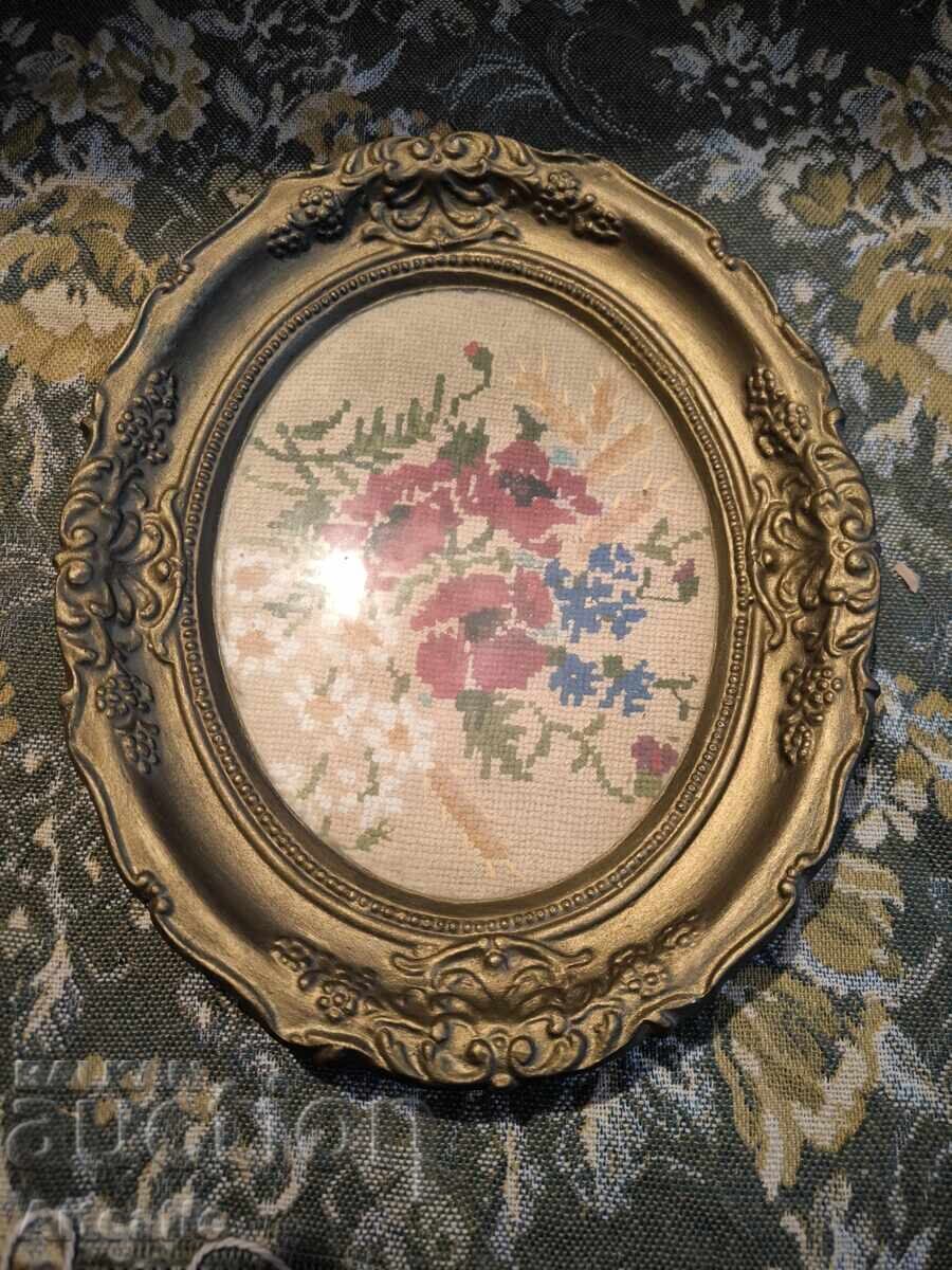 Beautiful Hand-Embroidered Floral Tapestry