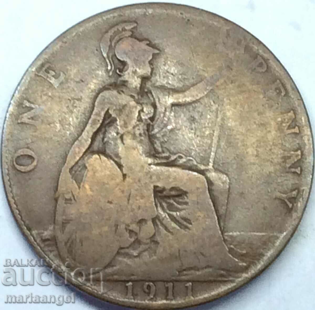 Great Britain 1 Penny 1911 George V 30mm Bronze with price 4.00 BGN | € 2.05 Great Britain 1 Penny 1911 George V 30mm Bronze with price 4.00 BGN | € 2.05