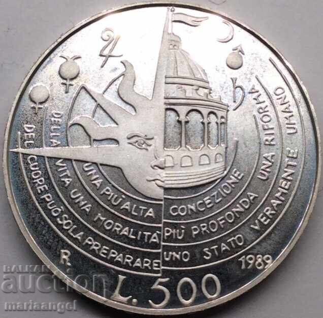 500 Lire 1989 Italy UNC PROOF Campanella Silver with price 84.00 BGN | € 42.95 500 Lire 1989 Italy UNC PROOF Campanella Silver with price 84.00 BGN | € 42.95