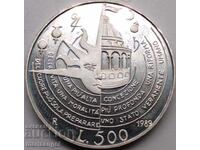 500 Lire 1989 Italy UNC PROOF Campanella Silver