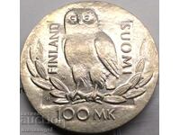 Финландия 100 марки 1990 UNC 24,54г сребро - рядка