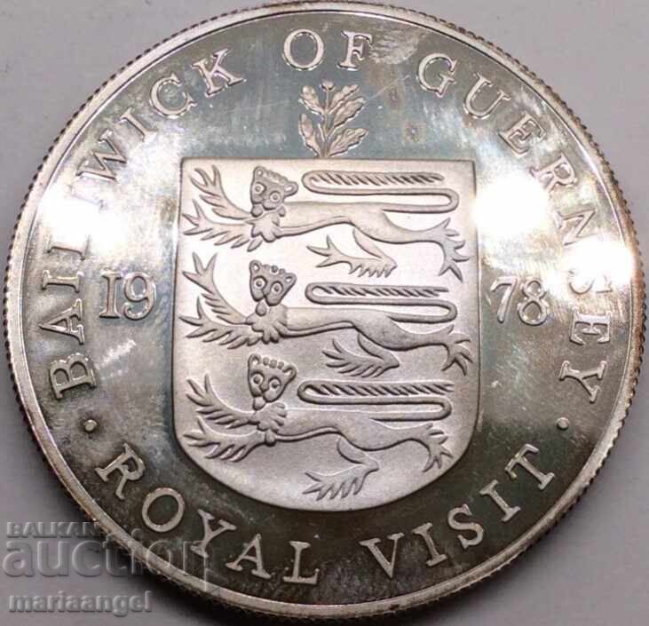 Guernsey 1978 25 Pence Elizabeth II (1952-2022) 0.925 Silver Guernsey 1978 25 Pence Elizabeth II (1952-2022) 0.925 Silver