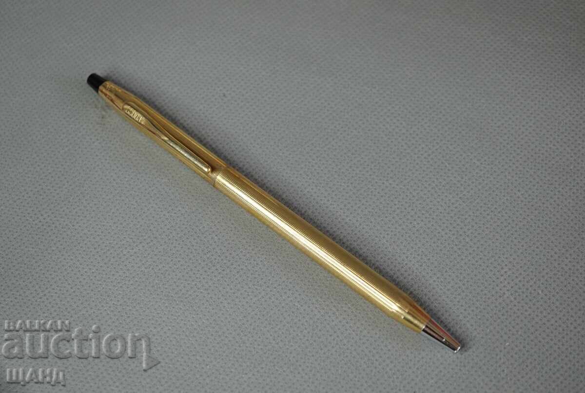 Auction CROSS Luxurious Gold-Plated Ballpoint Pen 10 KT ROLLED GOLD Auction CROSS Luxurious Gold-Plated Ballpoint Pen 10 KT ROLLED GOLD