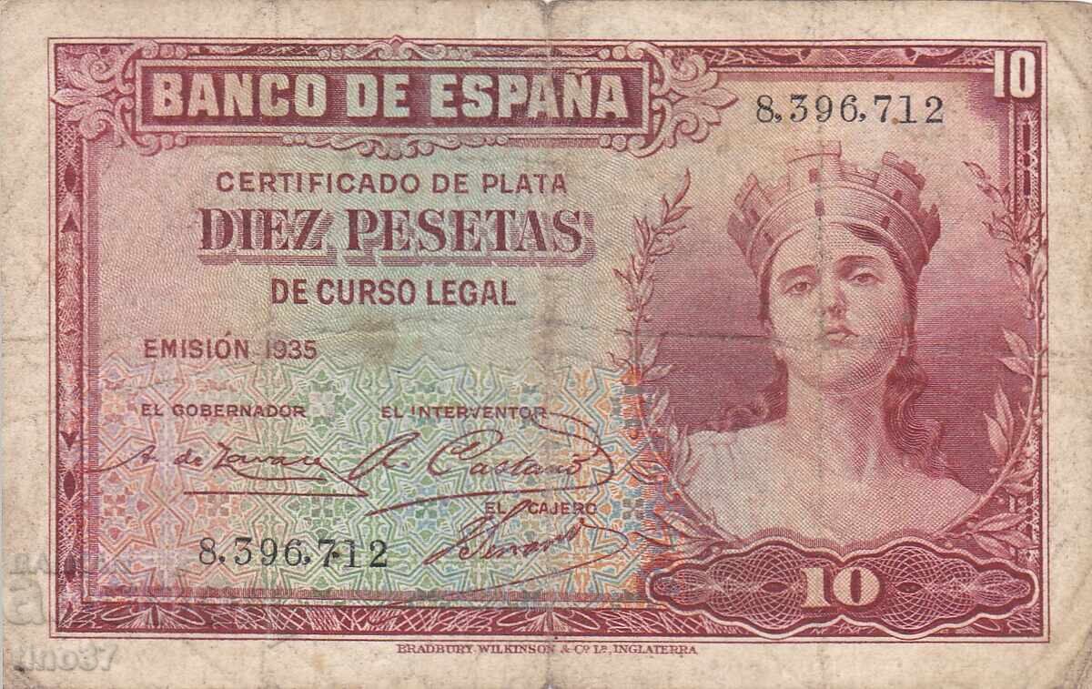 tino37- ΙΣΠΑΝΙΑ - 10 PESETS - 1935 - F με τιμή 5.20 BGN | € 2.66 tino37- ΙΣΠΑΝΙΑ - 10 PESETS - 1935 - F με τιμή 5.20 BGN | € 2.66