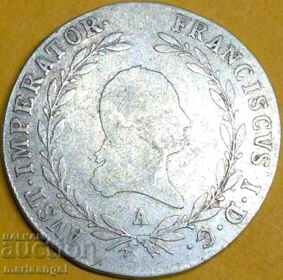 20 Kreuzer 1818 Austria A - Vienna Hungary silver with price 38.00 BGN | € 19.43 20 Kreuzer 1818 Austria A - Vienna Hungary silver with price 38.00 BGN | € 19.43