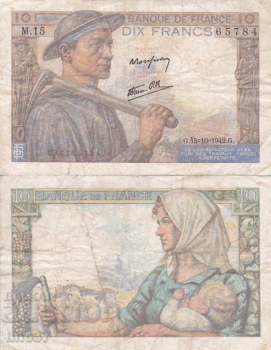 tino37- FRANTA - 10 FRANC - 1942