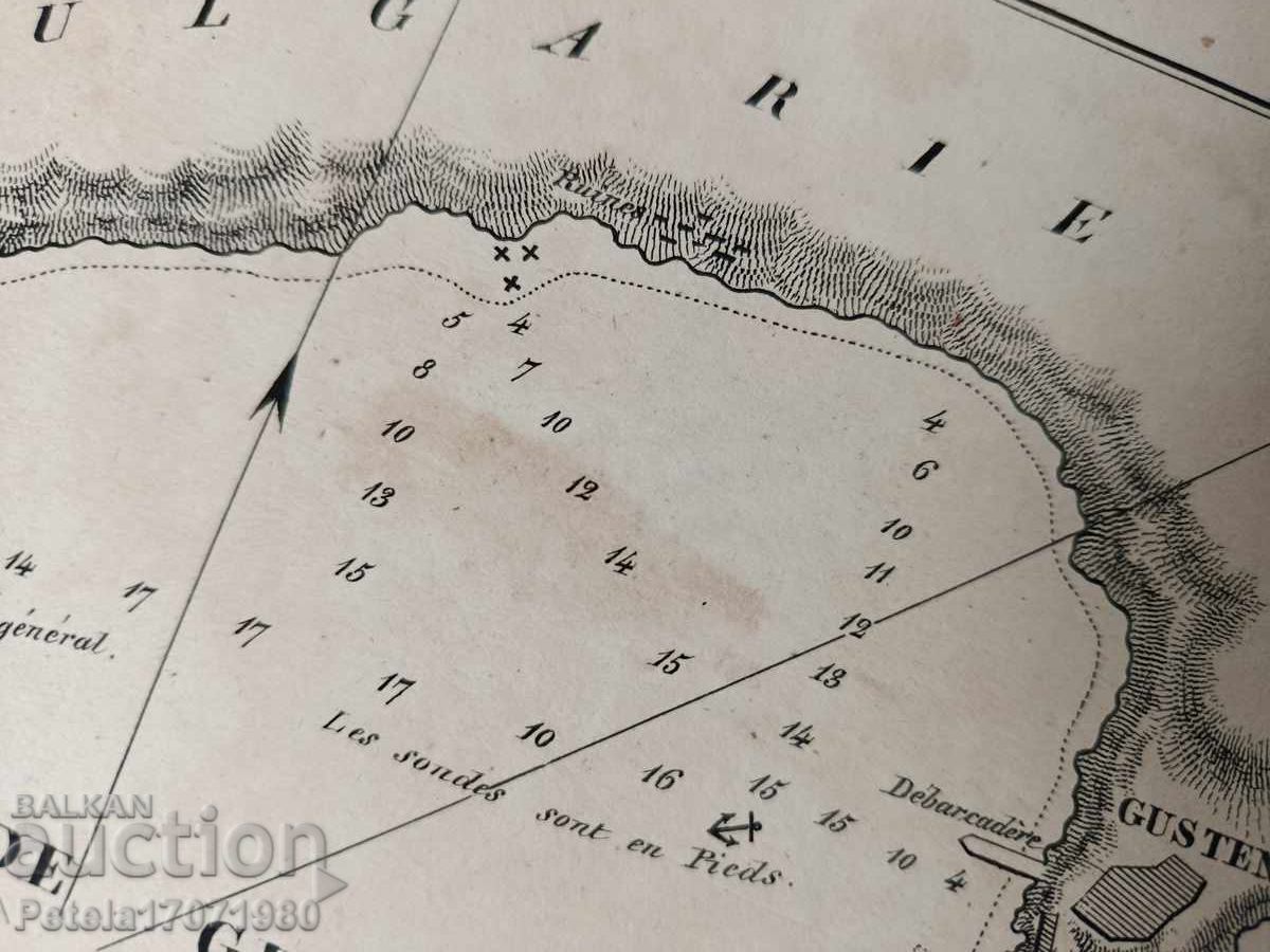 Hartă veche, imagine cu orașul nostru maritim, 1840 cu preț 130.00 BGN | € 66.47 Hartă veche, imagine cu orașul nostru maritim, 1840 cu preț 130.00 BGN | € 66.47