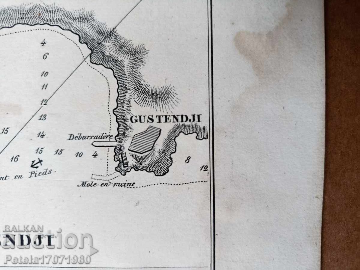 Hartă veche, imagine cu orașul nostru maritim, 1840 - 6 Hartă veche, imagine cu orașul nostru maritim, 1840 - 6