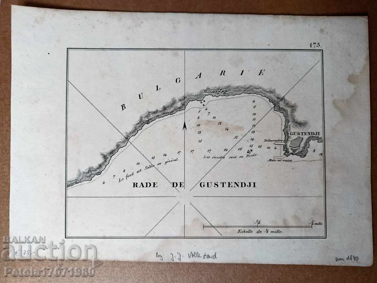 Hartă veche, imagine cu orașul nostru maritim, 1840 - 7 Hartă veche, imagine cu orașul nostru maritim, 1840 - 7