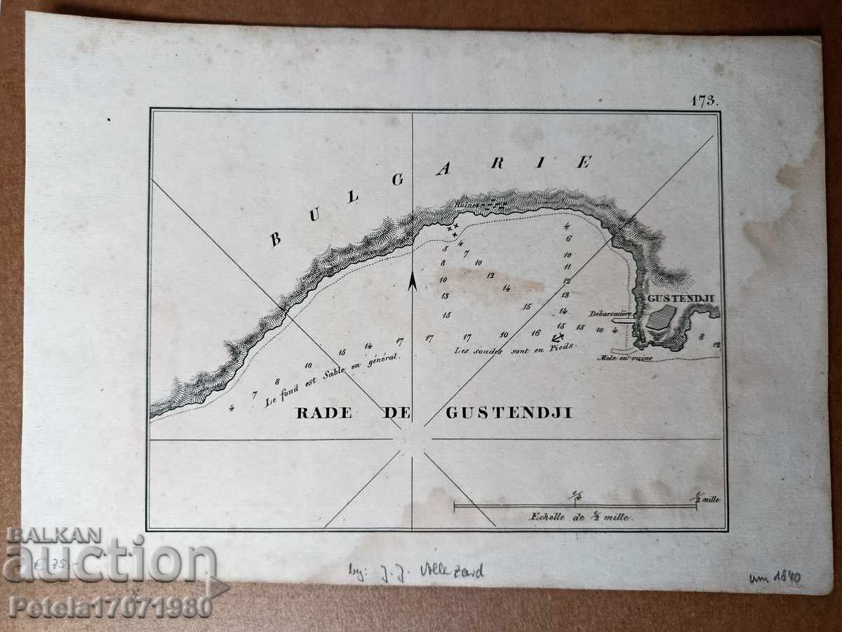 Hartă veche, imagine cu orașul nostru maritim, 1840 Hartă veche, imagine cu orașul nostru maritim, 1840