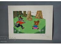 Desen vechi de maestru, pictură, proiect, afiș, Ursul Erou