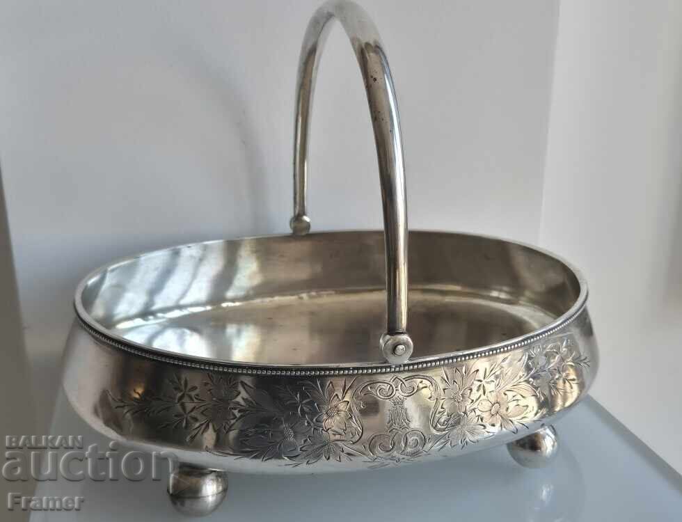 Livrarea Rusească 1889 țaristă argint 84 fructieră Sankt Petersburg