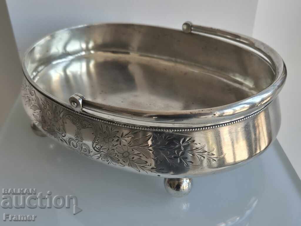 Rusească 1889 țaristă argint 84 fructieră Sankt Petersburg - 6