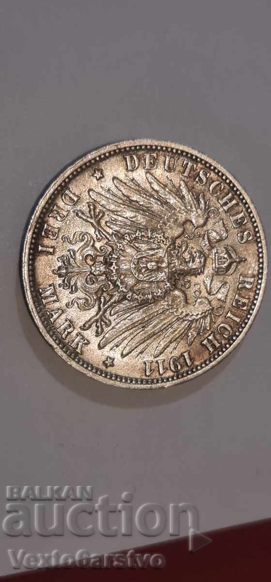 Coin - 3 Mark 1911 - Germany - BZTs - 7 Coin - 3 Mark 1911 - Germany - BZTs - 7