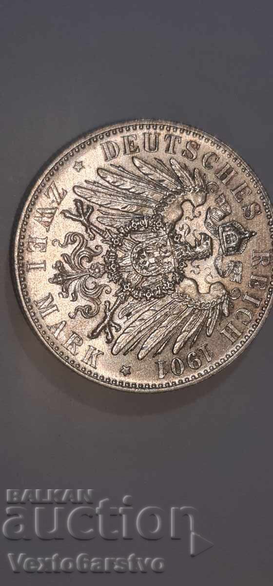 Coin - 2 Mark 1901 - Germany - BZTs.---1 - 7 Coin - 2 Mark 1901 - Germany - BZTs.---1 - 7