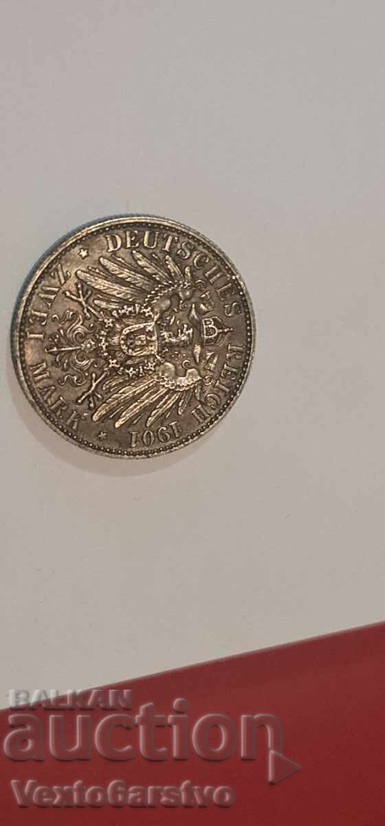 Livrarea Monedă de 2 mărci 1901 - Germania - BZC.---2 Livrarea Monedă de 2 mărci 1901 - Germania - BZC.---2