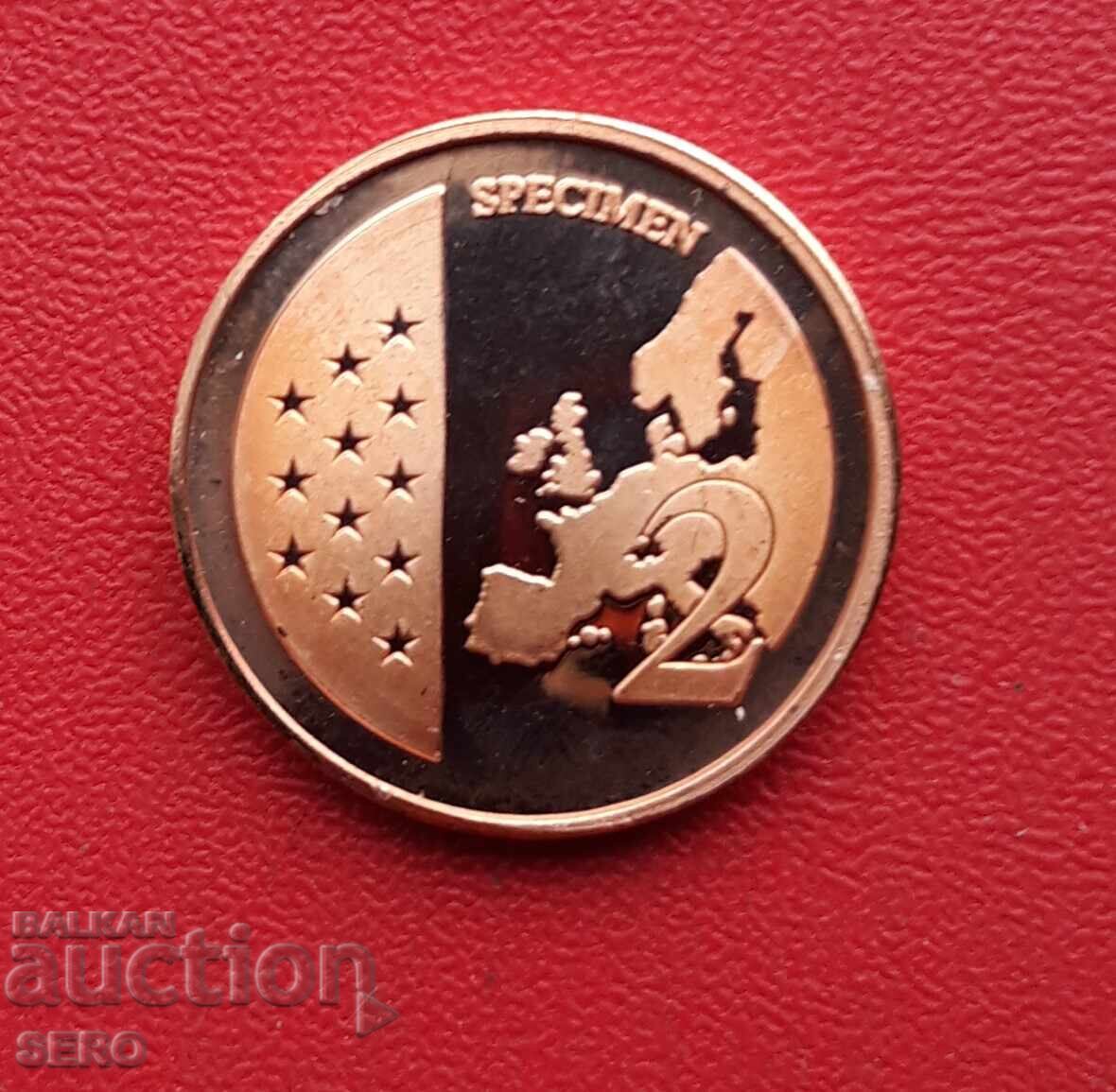 Italia - 2 eurocenți 2001 - probă - mat - lucios Italia - 2 eurocenți 2001 - probă - mat - lucios