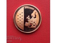 Италия-2 евроцента 2001-пробни-мат-гланц