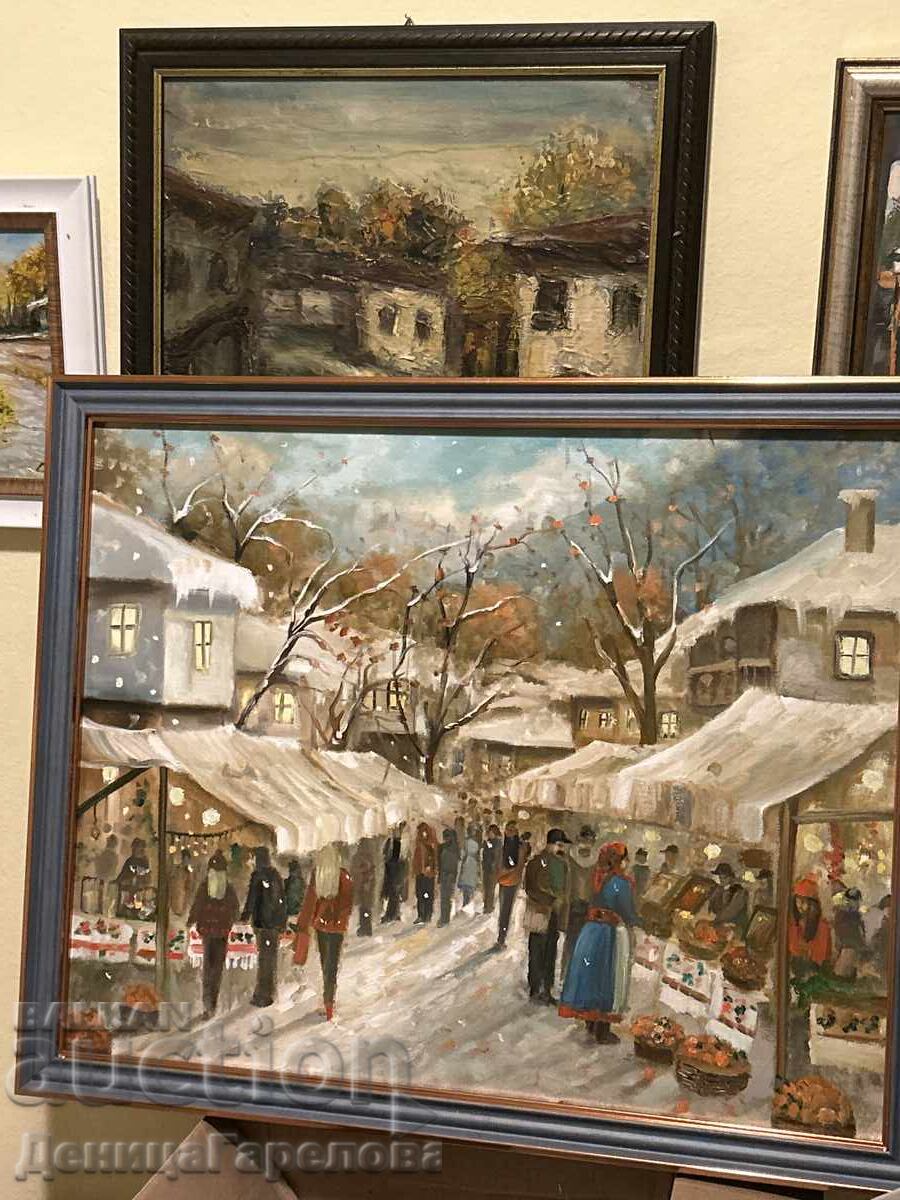 Denitsa Garelova painting 50/40 "Christmas Market" - 5 Denitsa Garelova painting 50/40 "Christmas Market" - 5