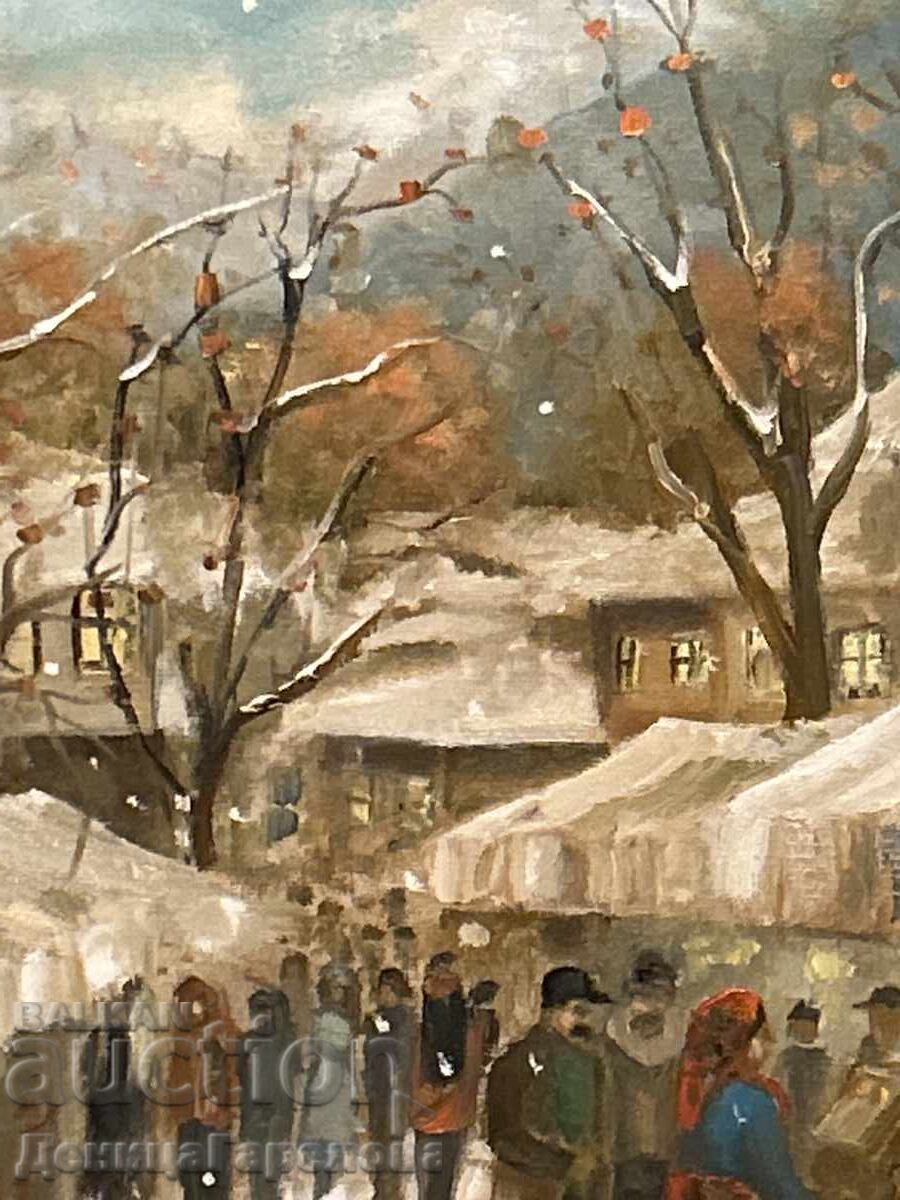 Denitsa Garelova painting 50/40 "Christmas Market" - 6 Denitsa Garelova painting 50/40 "Christmas Market" - 6