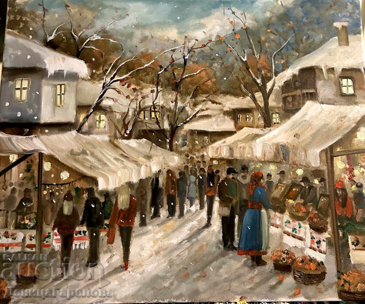 Denitsa Garelova painting 50/40 "Christmas Market" Denitsa Garelova painting 50/40 "Christmas Market"
