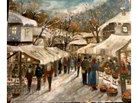 Denitsa Garelova painting 50/40 "Christmas Market"