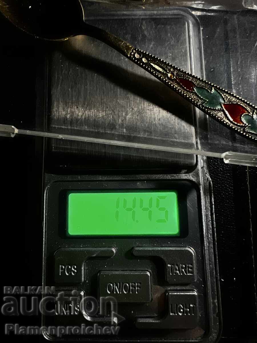 РЯДКА СРЕБЪРНА ПОЗЛАТЕНА ЛЪЖИЦА ЕМАЙЛ ЦАРСКА РУСИЯ - 6 РЯДКА СРЕБЪРНА ПОЗЛАТЕНА ЛЪЖИЦА ЕМАЙЛ ЦАРСКА РУСИЯ - 6