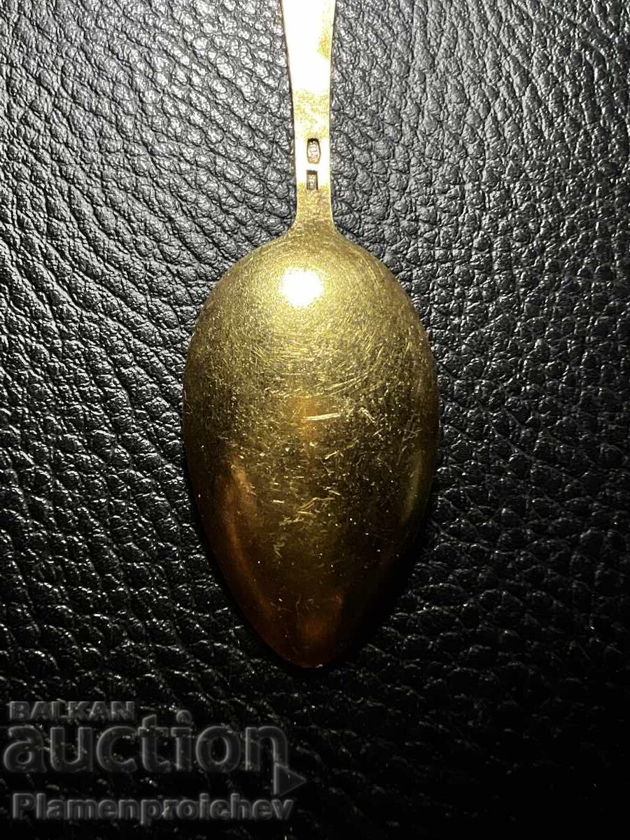 РЯДКА СРЕБЪРНА ПОЗЛАТЕНА ЛЪЖИЦА ЕМАЙЛ ЦАРСКА РУСИЯ - 7 РЯДКА СРЕБЪРНА ПОЗЛАТЕНА ЛЪЖИЦА ЕМАЙЛ ЦАРСКА РУСИЯ - 7