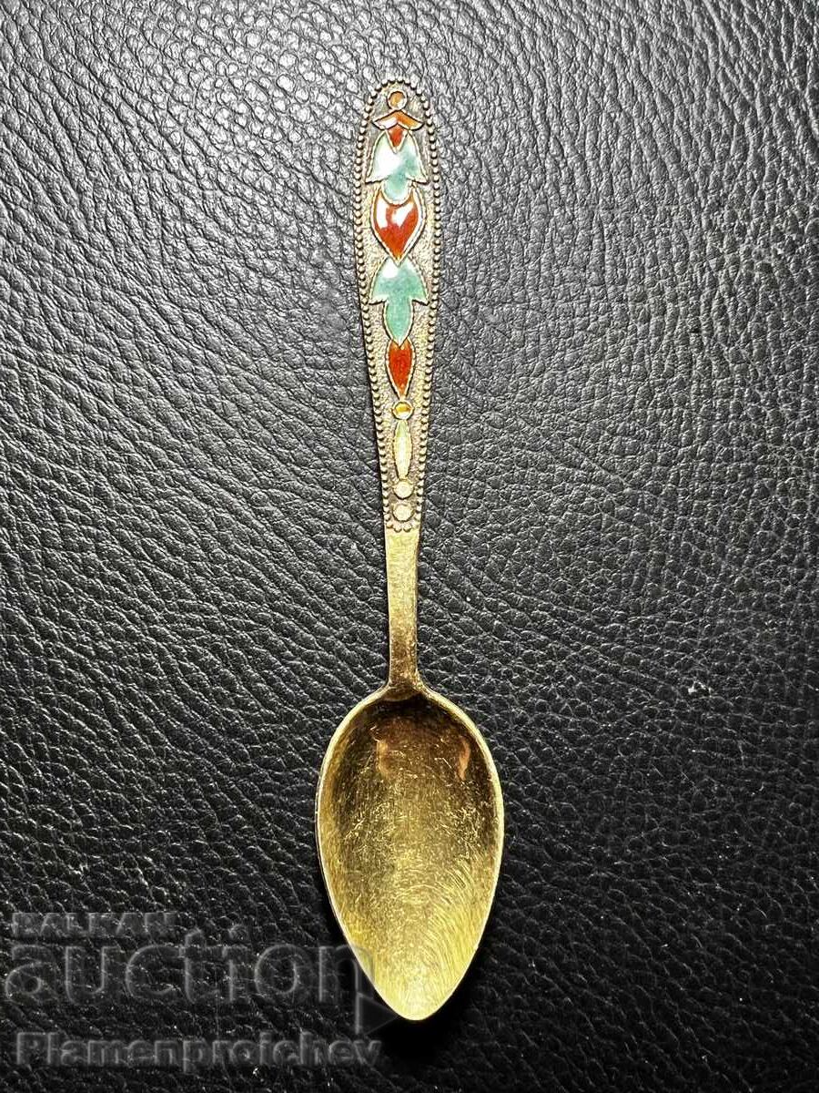 РЯДКА СРЕБЪРНА ПОЗЛАТЕНА ЛЪЖИЦА ЕМАЙЛ ЦАРСКА РУСИЯ РЯДКА СРЕБЪРНА ПОЗЛАТЕНА ЛЪЖИЦА ЕМАЙЛ ЦАРСКА РУСИЯ