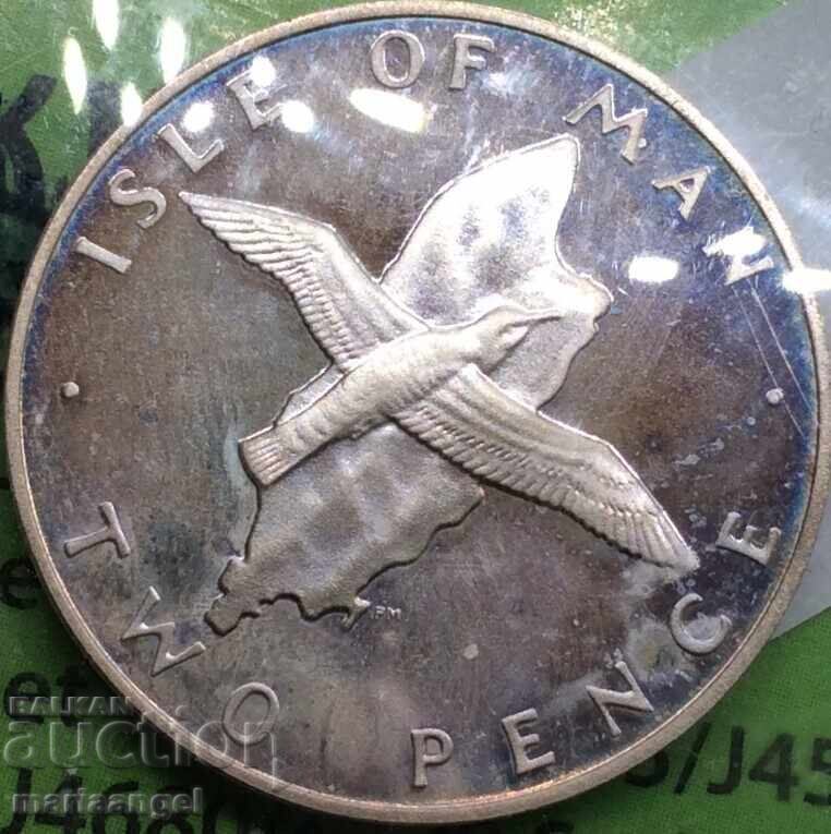 Licitație 2 pence 1977 Insula Man Elisabeta II - destul de rară Licitație 2 pence 1977 Insula Man Elisabeta II - destul de rară