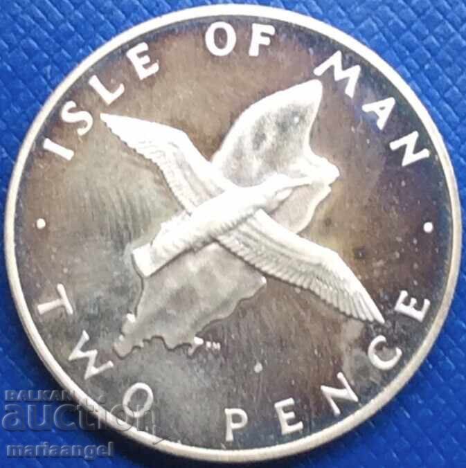 2 pence 1977 Insula Man Elisabeta II - destul de rară 2 pence 1977 Insula Man Elisabeta II - destul de rară