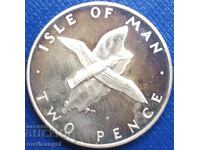 2 pence 1977 Insula Man Elisabeta II - destul de rară