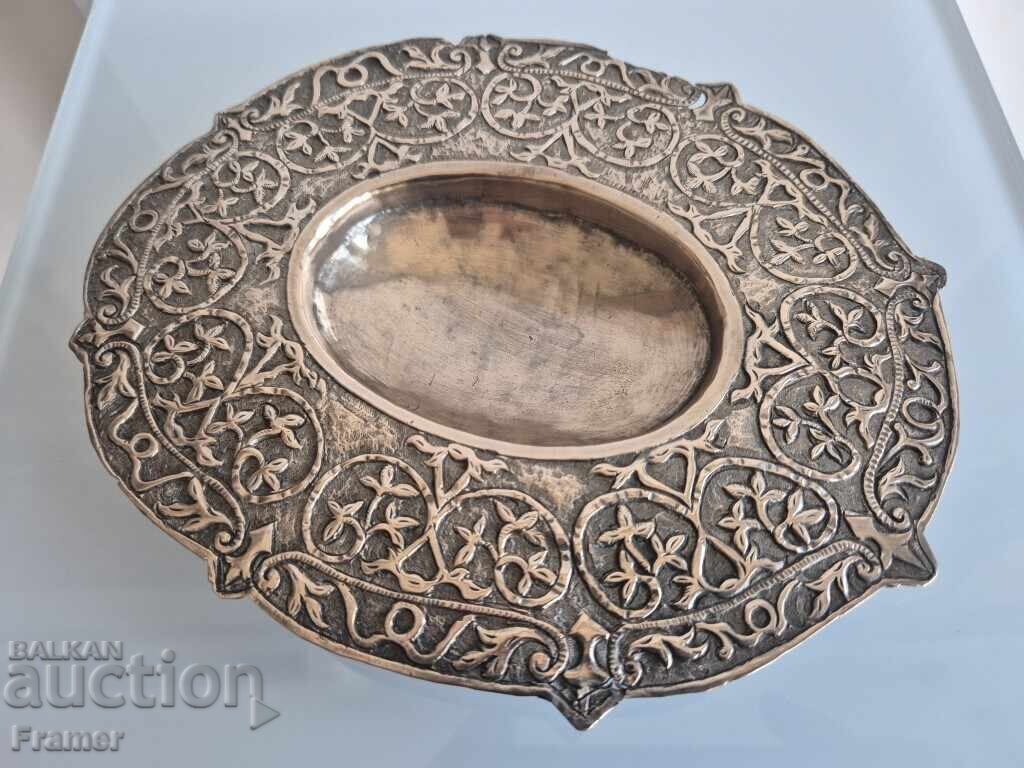 Възрожденска на 200г. Сребърна чинийка за нафора локумка