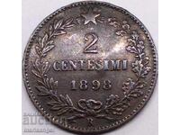 2 Centesimi 1898 Italia Regele Umberto I