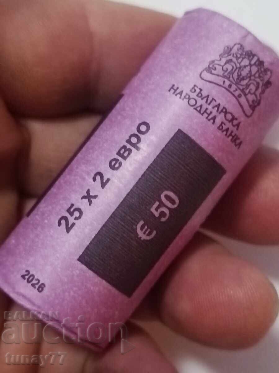 Банков фишек БНБ. България - 25 х 2 Евро., 2026г. - UNC Банков фишек БНБ. България - 25 х 2 Евро., 2026г. - UNC