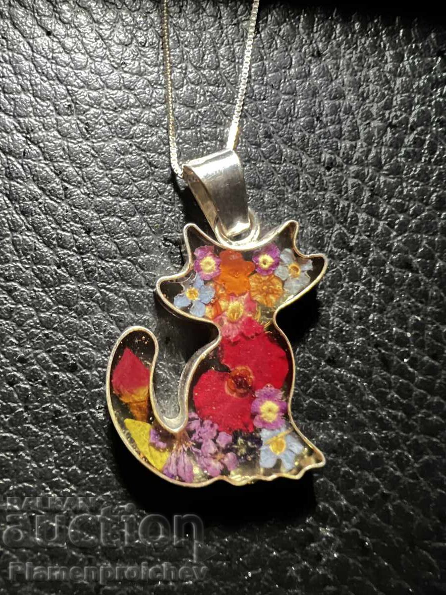 UNICAT, COLIER NOU, ARGINTAT, BIJUTERIE, FLOARE cu preț 0.01 BGN | € 0.01