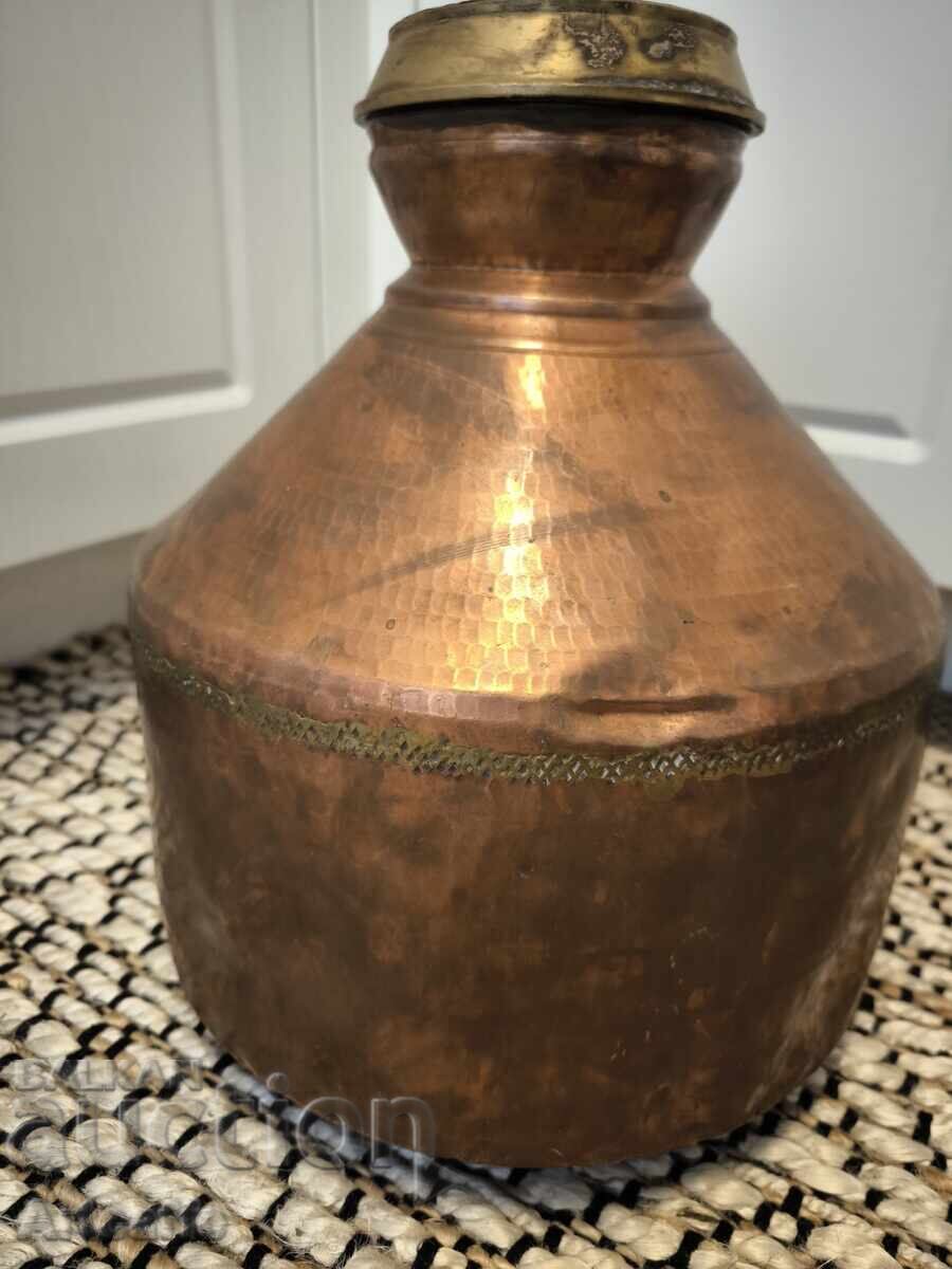 Auction Oriental Hand-Forged Copper Vessel - 20th Century Auction Oriental Hand-Forged Copper Vessel - 20th Century