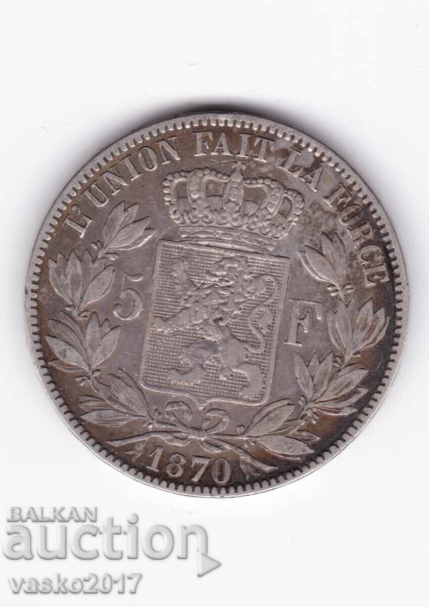 5 Francs - Belgium 1870 5 Francs - Belgium 1870