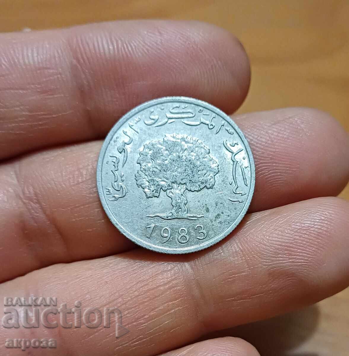 5 Milime Tunisia 1983 cu preț 1.00 BGN | € 0.51 5 Milime Tunisia 1983 cu preț 1.00 BGN | € 0.51